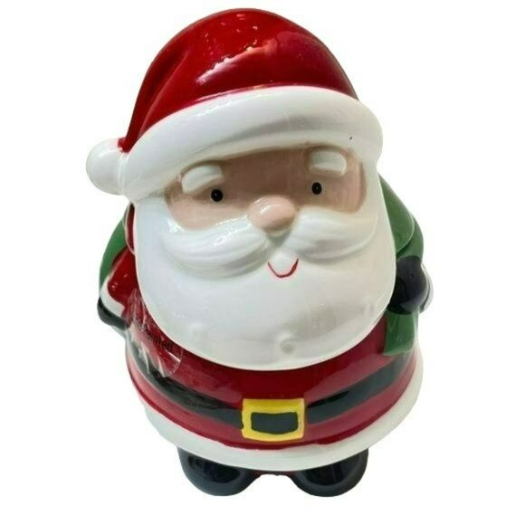 Holiday Time‎ Ceramic Santa Cookie Jar Christmas Holiday Decor 6.5in - Picture 6 of 8